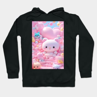 Cute chubby pink Kawaii cat Hoodie